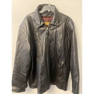 Vintage Today's Man TM Leather Jacket Black Size Large
